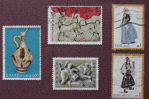 使用済み　切手　ギリシャ　1970年代　５枚　