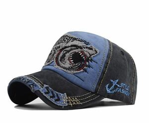 全国送料無料　ダメージ加工　帽子 アメカジ アップリケロゴ　釣り ユニセックス アウトドア　刺繍 野球帽　メンズ　紫外線対策　キャンプ