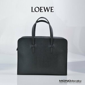 ロエベ LOEWE ビジネスバッグ 2WAY ストラップ付 レザー ブラック ヴィンテージ 美品