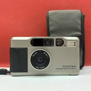 ◆ CONTAX T2 フィルムカメラ コンパクトカメラ Carl Zeiss Sonnar 2.8/38 T* シャッター、フラッシュOK ケース付 コンタックス