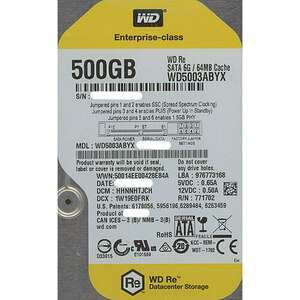 Western Digital製HDD WD5003ABYX 500GB SATA300 7200 [管理:1000012307]