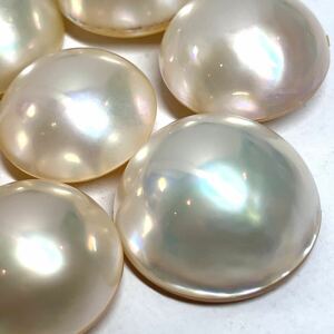 ［マベパール7点おまとめ15g］A 75ct 14.7-16.8mm ルース 裸石 宝石 ジュエリー jewelry Pearl マベ貝 半円真珠 ②S EB7