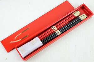 S◇未使用品◇食器 箸入れ/箸 ペア 輪島塗 野間漆器 箸入れ/ABS樹脂 箸/漆 天然木 わじま 箱・しおり