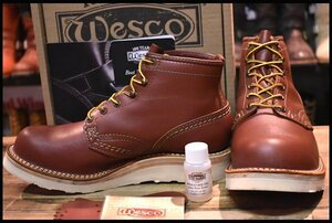 【8.5E 箱付 美品 22年】WESCO ウエスコ カスタムジョブマスター レッドウッド 赤茶 ビブラム4014 編み上げ レースアップ ブーツ HOPESMORE