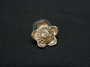 1円 ■美品■ CHANEL シャネル ココマーク B17V パール 花 フラワー 片耳のみ ピアス アクセサリー レディース ゴールド系 FA6249