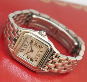 送料無料 USED品 Cartier カルティエ パンテールSM W25033P5 2針 クオーツ レディース 腕時計 シルバー系文字盤 ケース付き 動作品