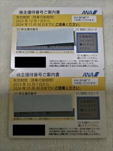 ●ANA株主優待券2枚セット 郵送 (送料無料)●