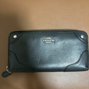 COACH 長財布 ラウンドファスナー長財布 ブラック レディース コーチ