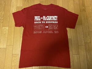 Paul McCartney ポールマッカートニー 2015 日本武道館 限定 Tシャツ L 赤 OUT THERE ツアー BEATLES ビートルズ