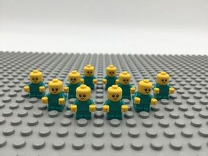 QQ18　レゴ　ミニフィグ　赤ちゃん・ダークターコイズ　10個セット　新品未使用　LEGO社純正品