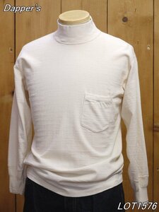 新品 ダッパーズ モックネックロングスリーブTシャツ 38 オフホワイト LOT1576 ハイネック dapper