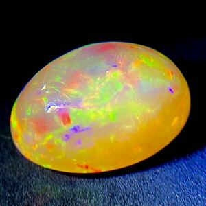  ☆天然ファイヤーオパール 3.451ct☆M 約12.4×8.9mm ルース 遊色 裸石 宝石 ジュエリー fire opal jewerly 