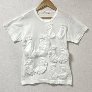 AD2015 COMME des GARCONS フリル 襟 装飾 Tシャツ ホワイト 白 XSサイズ コムデギャルソン 半袖 カットソー Tee archive 3080667