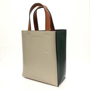 MARNI マルニ ミュゼオ レザー 2WAYショルダーバッグ ベージュ×緑