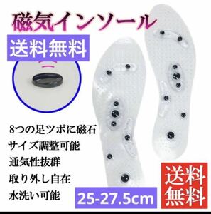 送料無料！快足【磁気 インソール★両足セット】25-27.5cm 新品 足つぼ 足裏 磁石 フットケア セルフケア 中敷き 足裏 新生活