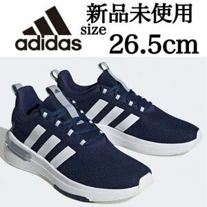 新品未使用 adidas 26.5cm アディダス RACER レーサー スニーカー シューズ クラシック クッション 3ストライプ 箱有り 軽量 正規品