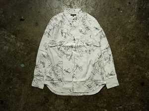 COMME des GARCONS HOMME PLUS 06ss サイン総柄フリルデザインシャツ 2006ss コムデギャルソンオムプリュス Rolling Stones ストーンズ