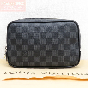 ルイヴィトン LOUIS VUITTON ダミエ・グラフィット トゥルース・トワレ PM／ポーチ N47522 BA1166 新品同様 [質イコー]