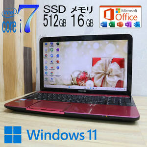 ★美品 最上級4コアi7！新品SSD512GB メモリ16GB★T552 Core i7-3630QM Webカメラ Win11 MS Office2019 Home&Business ノートPC★P70992