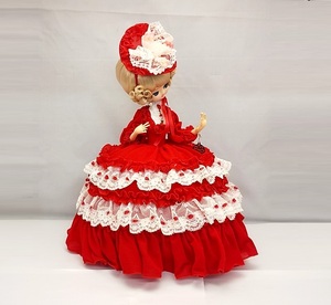西洋人形　寿喜代　リボン人形　FA572　赤　身長≒50cm　/　スキヨ人形研究所　りぼん　フランス人形