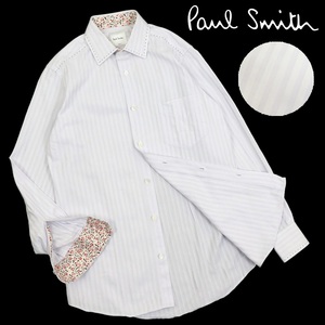 【極美品】Paul Smith ポールスミス 長袖シャツ ドレスシャツ 花柄 ストライプ サイズS