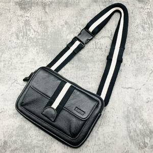 【美品◎現行モデル】バリー BALLY ボディバッグ ウェストバック メンズ オンオフ兼用 トレインスポッティング レザー 本革 