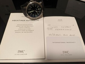 IWC アクアタイマー　IW329001 保証書　保証カード　取説　セット　外箱　紙袋　Dバックル　おまけ付き　バンド訳あり　美品　機械式腕時計