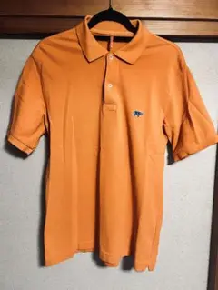 試着のみscye basics(サイベーシックス)オレンジポロシャツ　40(L)