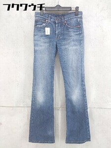 ◇ Earl Jean アールジーン ウォッシュ加工 ボタンフライ デニム ジーンズ パンツ サイズ25 インディゴ レディース