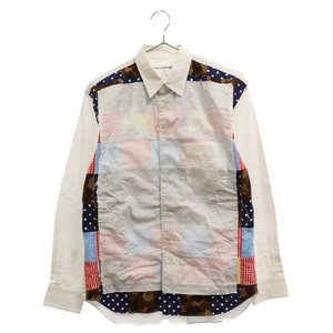 COMME des GARCONS SHIRT コムデギャルソンシャツ 長袖パッチワークシャツ Haruo Kobayashi MADE IN FRANCE S19061 ホワイト