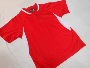 未着用＊mizuno/ミズノ＊ヘンリーネック半袖Tシャツ(150cm)＊赤