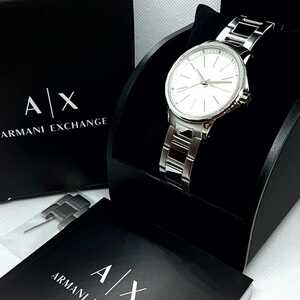 ★宅急便送料無料！電池新品！☆ARMANI EXCHANGE アルマーニ・エクスチェンジ クォーツ AX4345 シルバー☆極美品即決！！★