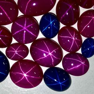 ●リンデンスターサファイア・ルビー26点おまとめ100ct●a ルース 裸石 宝石 star sapphire ruby jewelry ジュエリー スタールビー ①