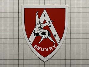フランス 古いステッカー：BEUVRY 柔道 スポーツ 競技 ビンテージ 海外 +De