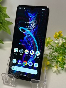 SIMフリー AQUOS R5G 908SH ホワイト☆ SoftBank 12GB/256GB 訳あり 割れあり 操作可 バッテリー良好表示 A5668