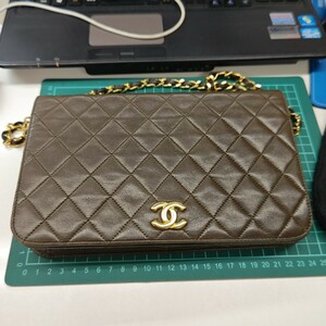 【ジャンク品】CHANEL シャネル マトラッセ ラムスキン チェーンショルダーバッグ ゴールド金具（留まりません）み