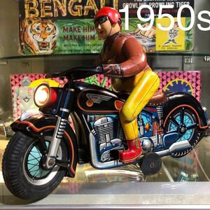 増田屋ブリキバイク　ブリキオートバイ　ヴィンテージブリキバイク　ブリキのおもちゃ　1950s ブリキレトロ　Masudaya Toy ブリキ玩具