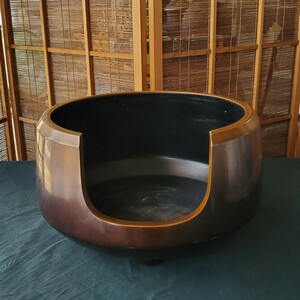 真鍮製　風炉　（検索　茶道具 風炉釜　茶釜　鉄瓶　五徳　茶室　f457