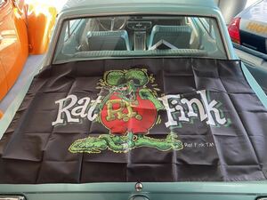 Rat Fink・ラット フィンク バーナー ロゴ フラッグ 旗 ガレージ 雑貨 アメリカン 装飾 看板 旗 ポスター グッツ インテリア 90×150