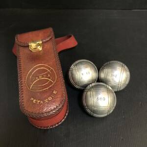 オススメ PETANQUE ペタンク ボール 3個セット 680g ケース付き 中古 スポーツ