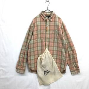 KZ7415★RRL : 23aw Plaid Woven Work Shirt★M★淡いピンク系 定価￥35200- ダブルアールエル チェック柄 プラッドウーブンワークシャツ