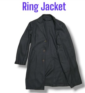 Ring Jacket カシミア混ウール 1枚仕立てチェスターコート サイズ50