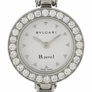 ブルガリ BVLGARI B-zero1 ビーゼロワン バングルウォッチ BZ22WSDS 腕時計 SS ダイヤモンド クォーツ ホワイト レディース 【中古】