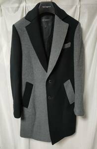 1PIU1UGUALE3 CRAZY CHESTER COAT [BLACK/GRAY] クレイジーチェスターコート 21AW 定価154,000円