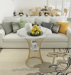 大理石天板のラグジュアリーサイドテーブル2 おしゃれ かわいい インテリア 家具 コーヒーテーブル エンドテーブル ゴールド ホワイト