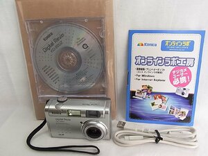 旧型コニカデジタルカメラKonica Digital Revio KD-200Z 211万画素CCD 光学3倍ズーム：コニカミノルタ：付属品バッテリ－：CD２枚未使用品