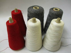 特価SALE！◆毛糸 ウール系撚糸＆コットン系撚糸 3種類6巻セット 合計1.2kg◆1688☆