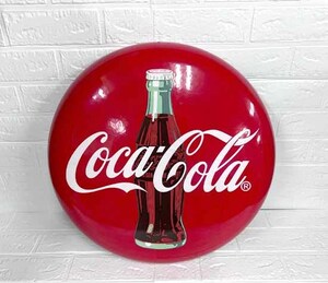 コカコーラ 丸看板 直径50cm サインボタン 看板 壁掛け アンティーク アメリカンダイナー 店舗 雑貨 Coca-Cola コカ・コーラ 札幌市 白石店