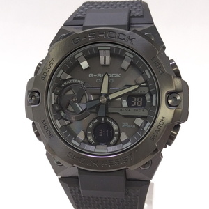 【中古】CASIO G-SHOCK G-STEEL メンズ 腕時計 タフソーラー SS ラバー ブラック文字盤 GST-B400BB-1AJF