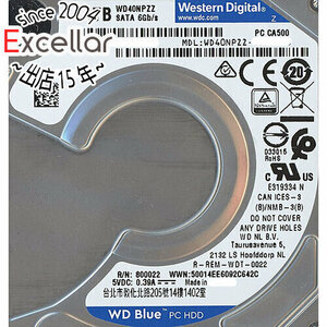 【中古】WesternDigital HDD 2.5inch WD40NPZZ 4TB 15mm 200～500時間以内 [管理:1050023215]